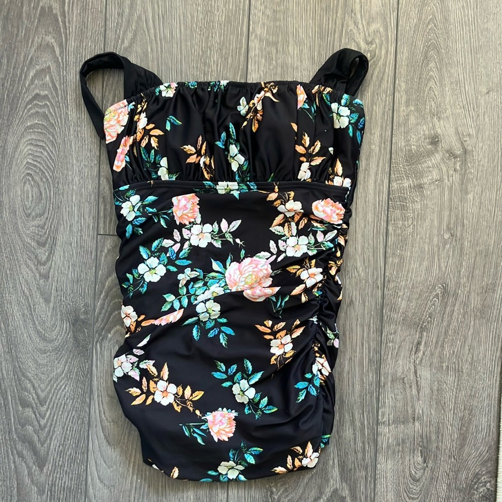 Floral Black Swimsuit
